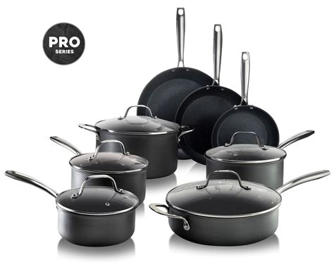 Granitestone PRO – Hard Anodized Pots and Pans 13 Piece Premium Chef’s Cookware Set with ...