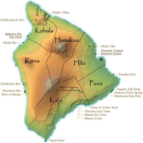 Big Island Attractions Map