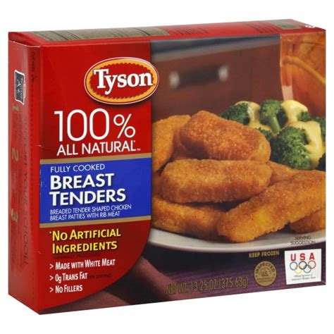 Tyson Chicken Breast Tenders Breaded Fully Cooked 100% All Natural Frozen