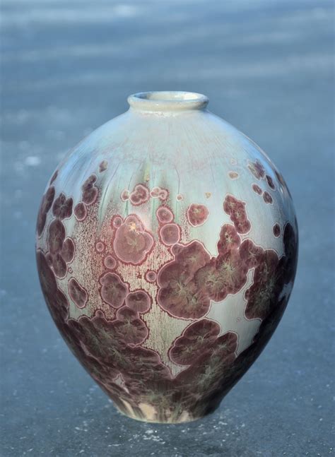 Crystalline glazed ceramics vase made by Ferenc Halmos | Ceramic vase ...