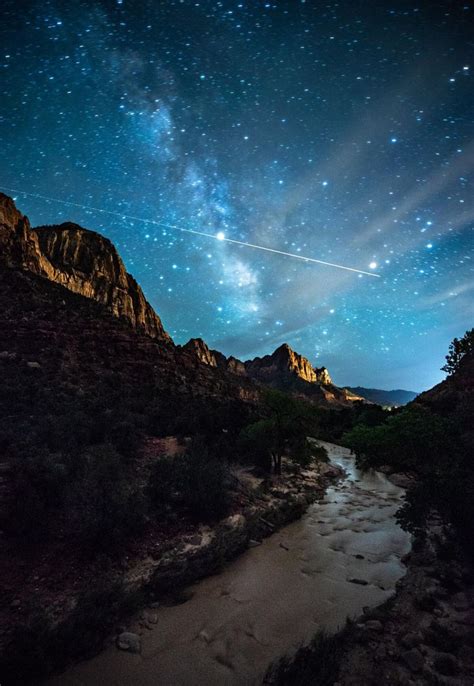 Stunning Night Sky Over Zion National Park