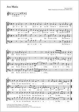 Tomás Luis de Victoria: Ave Maria - Sheet music | Buy choral sheet music