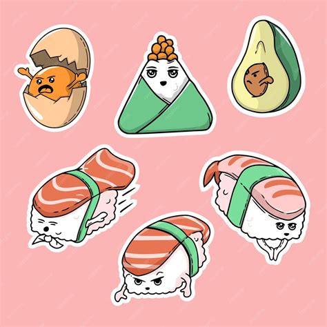 Premium Vector | Cute sushi illustration