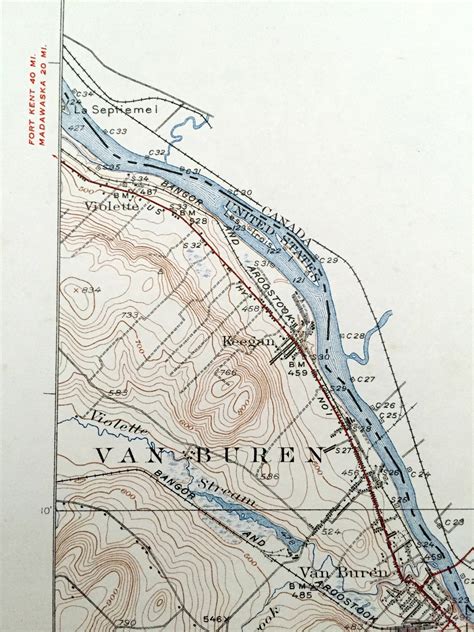 Antique Van Buren Maine 1934 US Geological Survey Topographic - Etsy UK