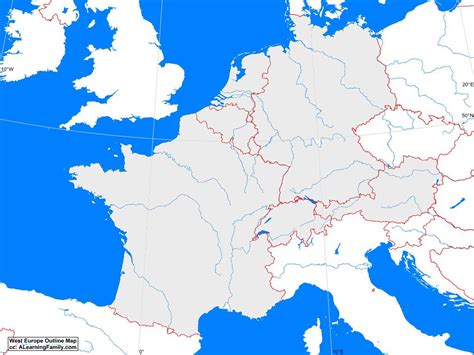 West Europe Outline Map - A Learning Family