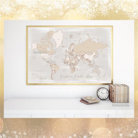Custom print: rustic world map with countries and states in distressed ...