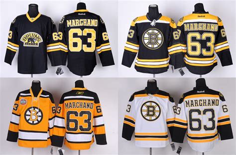 2018 New Boston Bruins Hockey Brand Jerseys Ice Sport Suit #63 Brad Marchand Jersey White Black ...