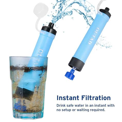 OUTAD Portable Environmental Protection Personal Water Purifier with Integrated 1500L Filter ...