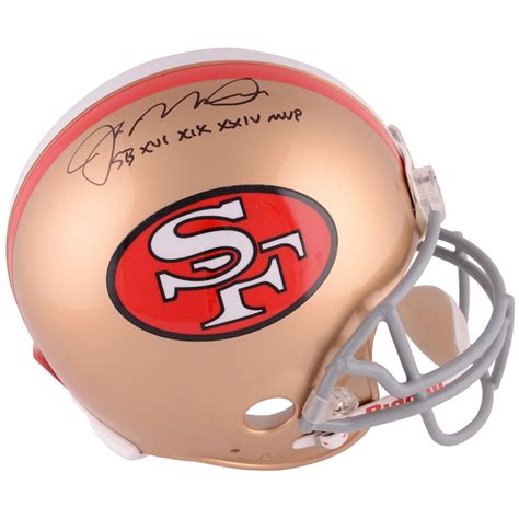 Joe Montana San Francisco 49ers Autographed Throwback Pro Line Helmet with SB MVP Inscriptions