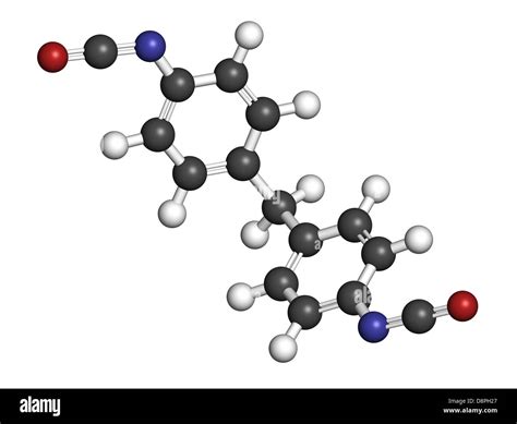 Methylene diphenyl diisocyanate molecule (MDI), polyurethane (PU ...