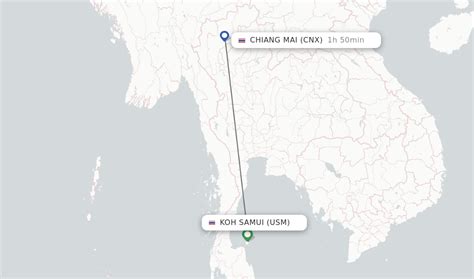 Direct (non-stop) flights from Koh Samui to Chiang Mai - schedules - FlightsFrom.com