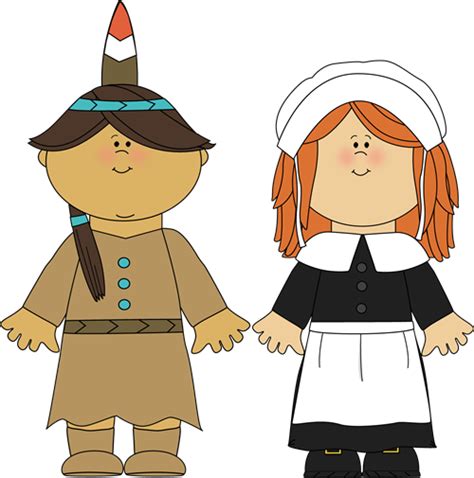 Indian Girl & Pilgrim Girl | Pilgrims and indians, Thanksgiving clip art, Thanksgiving pictures