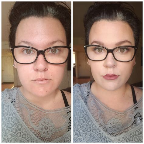 My every day look. Before & after. CCW (I'm sorry my glasses are in the way) : r/MakeupAddiction