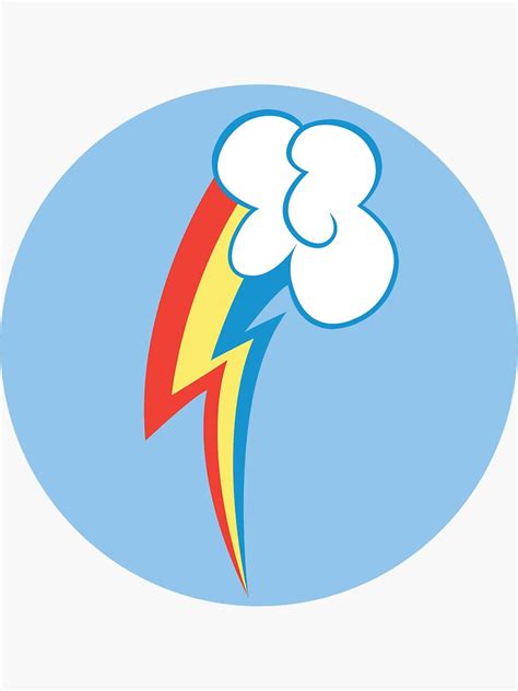 "Rainbow Dash Cutie Mark (Colored)" Sticker by Loathingeyes | Redbubble