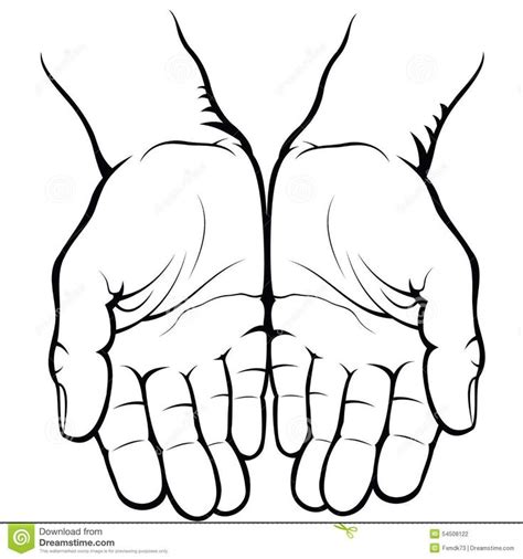 empty-open-palms-vector-illustration-white-background-54508122.jpg (1300×1390) | Open palm, Hand ...