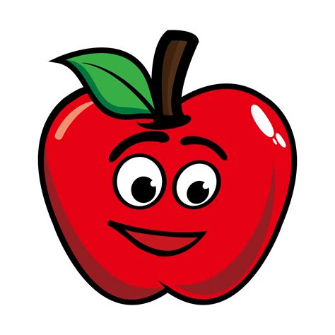 Smiling apple cartoon mascot character. Vector illustration isolated on ...