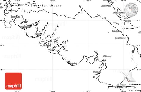 Blank Simple Map of Alberni-Clayoquot