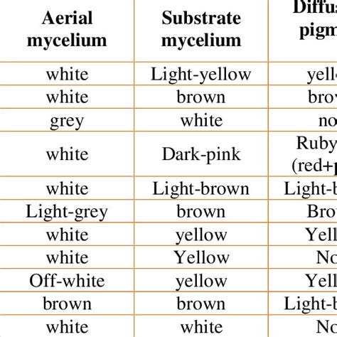 Morphological characteristics of selected Actinomycetes colony ...