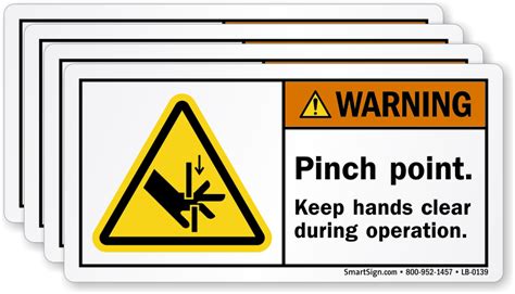 ⚠ Pinch Point Labels | Nip & Pinch Point Safety Labels