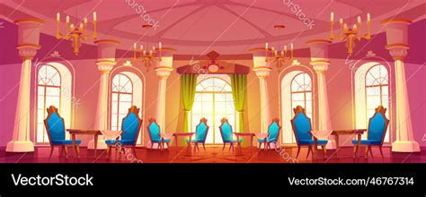 Cartoon banquet hall interior design Royalty Free Vector