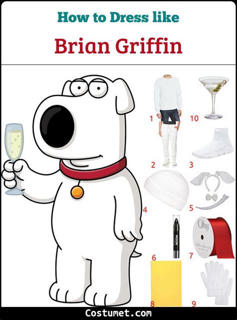 Brian Griffin (Family Guy) Costume for Cosplay & Halloween 2022 Family ...