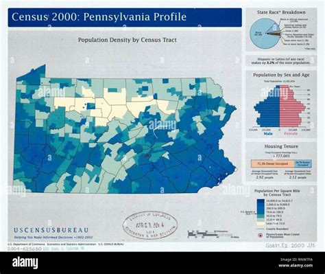 Census 2000-Pennsylvania profile - population density by census tract ...