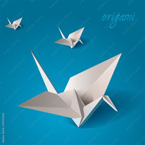 crane bird origami vector Stock Vector | Adobe Stock