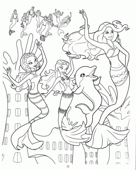 Barbie Mermaid Coloring Pages - Coloring Home