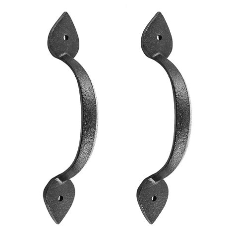 Black Wrought Iron Pull for Drawer or Door Heart 6.785in H Set of 2