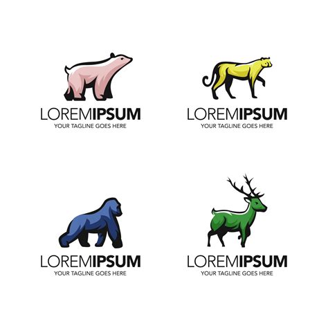 diseño de logotipo de animales salvajes de arte lineal abstracto minimalista simple 4439306 ...