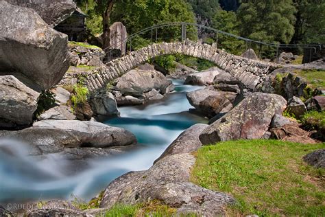 Old stone bridge over Calnegia creek, Switzerland