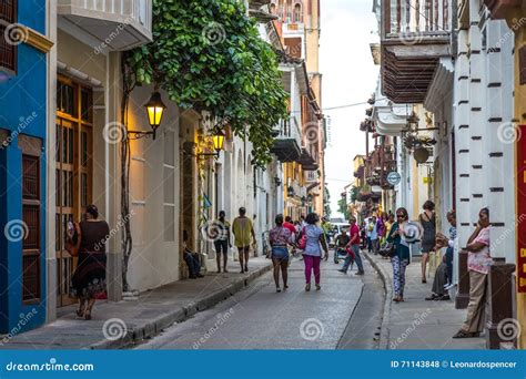 OLD TOWN CARTAGENA, COLOMBIA - September 20 2013 - Tourists and Locals ...