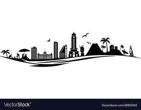 Honolulu Skyline Drawing