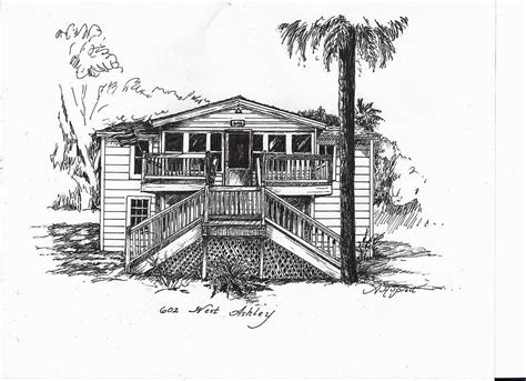 Beach House Drawing by Alexa Spratt - Pixels