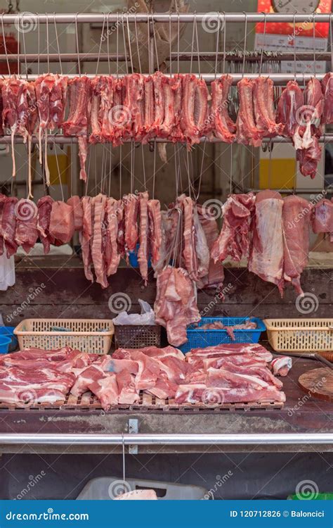 Hanging Meat stock photo. Image of food, stalls, hong - 120712826