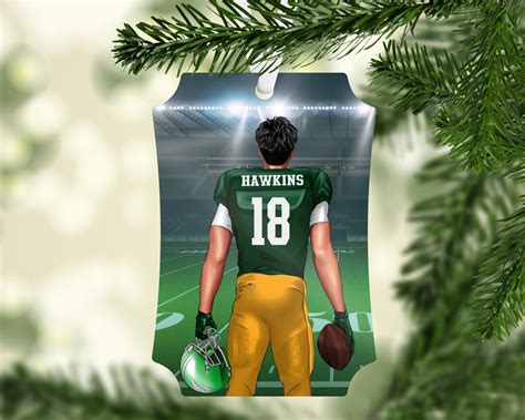 Football Player Christmas Ornament Personalized Team Colors Change Hair ...