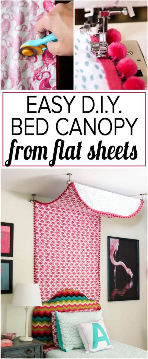 DIY Bed Canopy from Flat Sheets