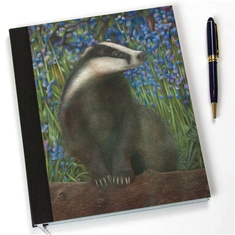 Badger Portrait 'Bluebell Wood' Notebook