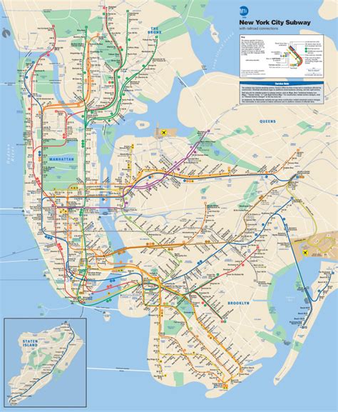 New York Subway Map Made Easy - MapOnline.Com