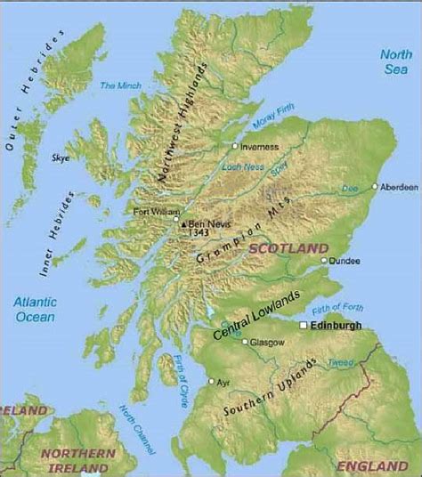 Upland areas in Scotland