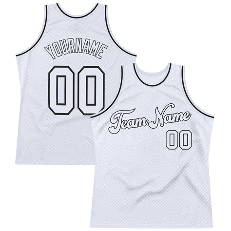 Custom Own White White Black Authentic Basketball Stitched Jersey Free ...