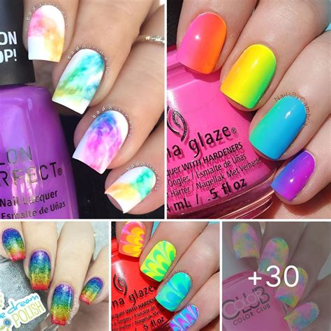 30+ Rainbow Nail Art Ideas – DIY Discovers