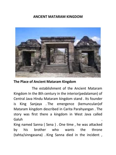 Ancient Mataram Kingdom | PDF | Religion And Belief