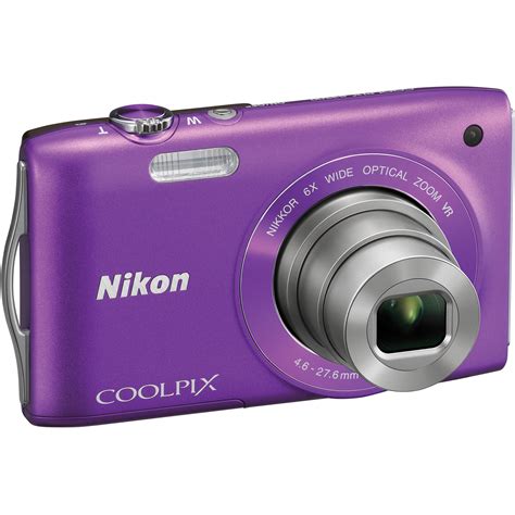 Nikon Coolpix S3300 Digital Camera (Purple) 26312 B&H Photo