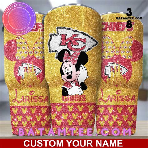Kansas City Chiefs Minnie Mouse Custom Name Tumbler - Batamtee Shop ...