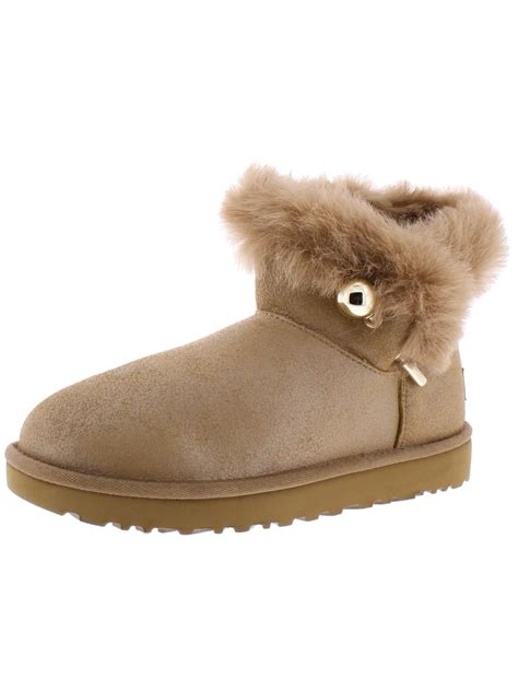 UGG - Ugg Womens Classic Fluff Pin Mini Fur Lined Suede Winter Boots ...