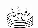 Steamed Bun Hot Food Coloring Pages For Sketch Page sketch template