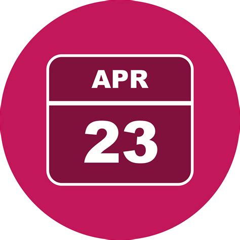 April 23rd Date on a Single Day Calendar 486981 Vector Art at Vecteezy