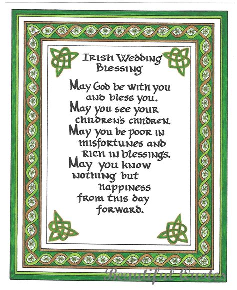 Irish Wedding Blessing Printable - Free Printable Wedding