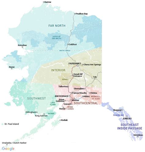 Alaska's Regions | Southeast/Inside Passage, Southwest, South Central, Interior, Far North